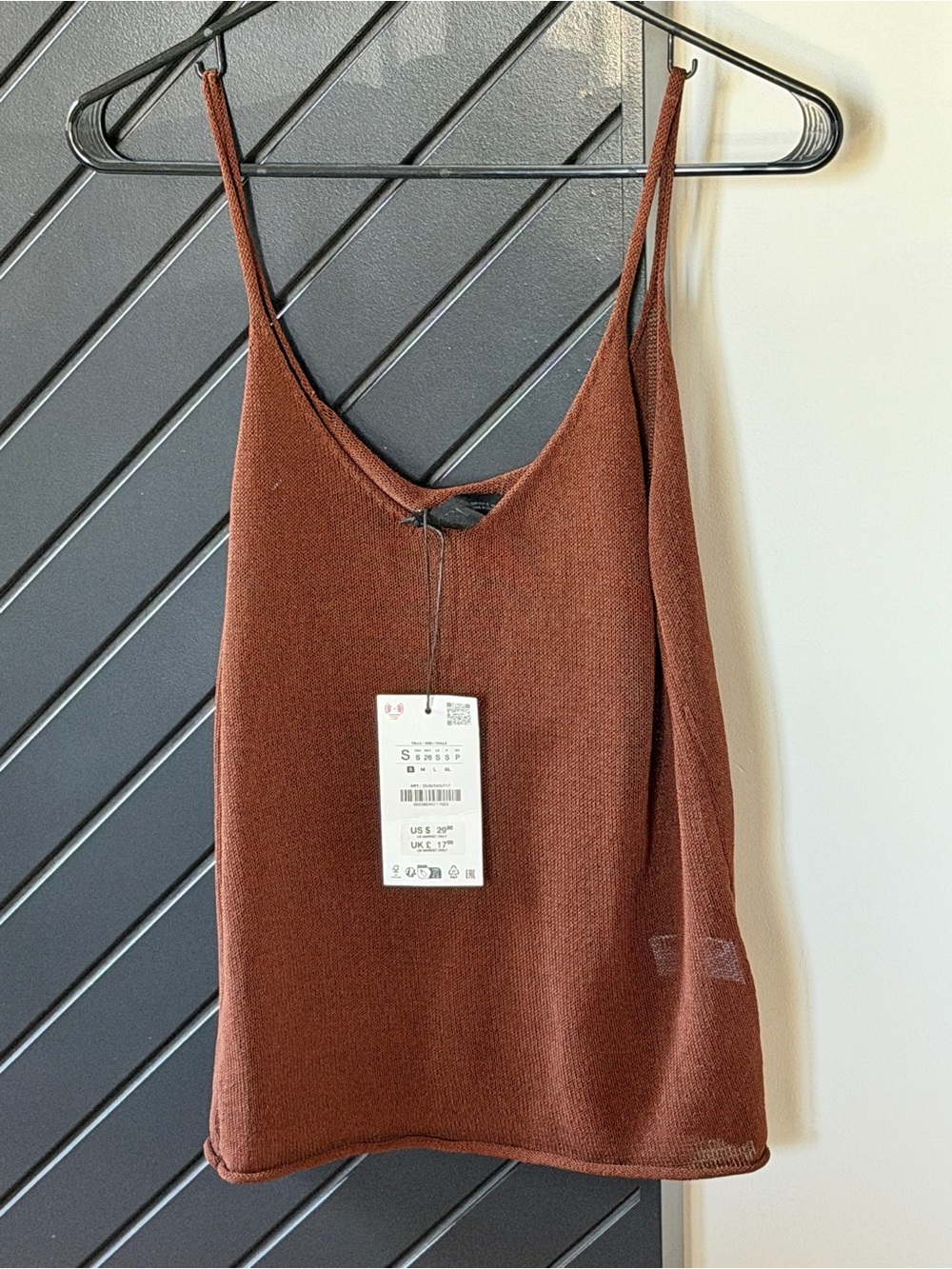 NWOT! Zara strapping knit top. Size S. NEVER WORN! Can be worn as coverup!